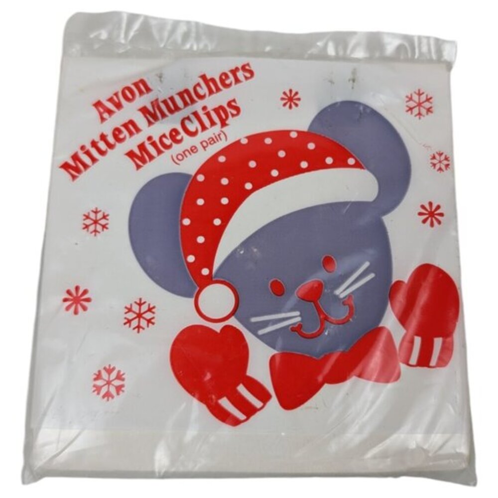NEW Avon Mitten Munchers Mice Clips (one pair) 1992 Cute